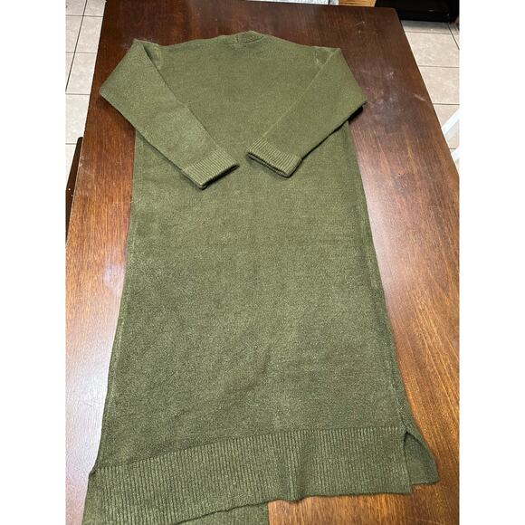 Comfy Long Duster Cadigan Sweater Women Small Chunky Academia Grunge Dark Warm - Picture 3 of 9